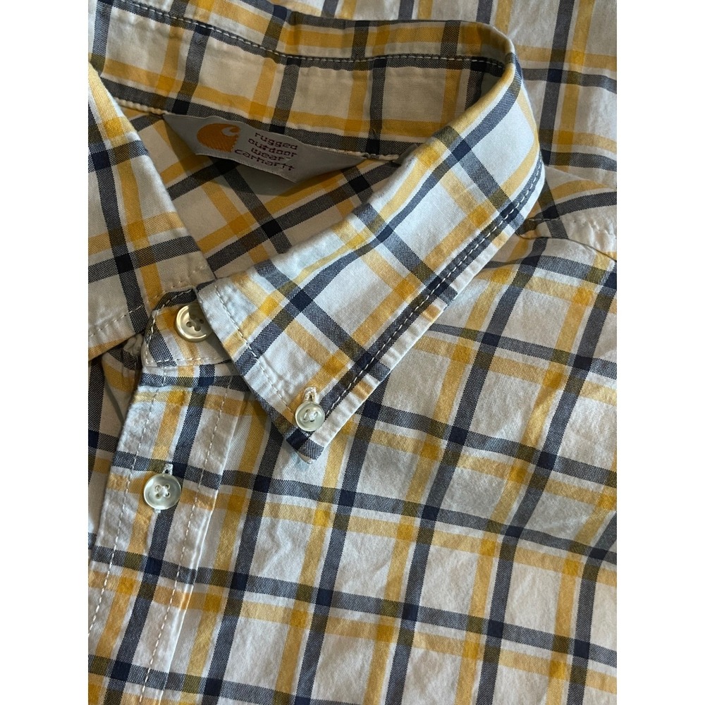 Carhartt Rugged Outdoor Wear Shirt XL Mens Plaid Short Sleeve‎ Button Up Casual